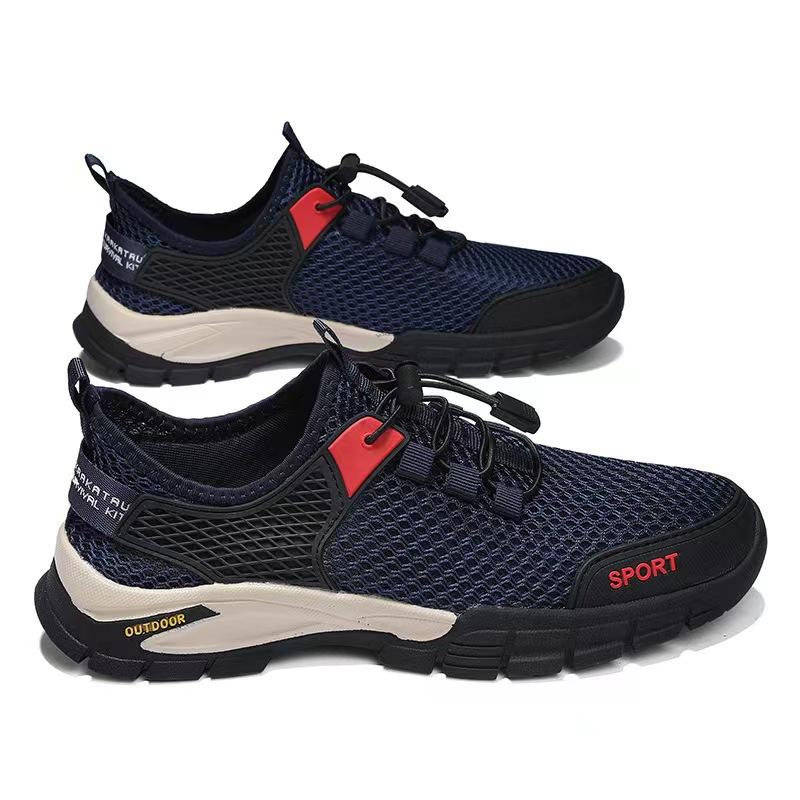 Summer Mesh Shoes Men's Comfortable Simple Outdoor Hiking Sports Shoes Breathable Casual Men's Hundred Big Size Shoes
