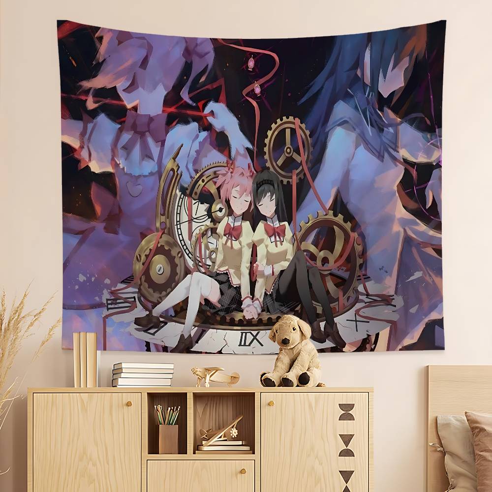 

Класичне Аніме Puella Magi Madoka Magica Гобелен Мистецький Друк Японський Настінний Гобелен Аніме Настінний Підвіс Домашній Декор 70x115 cm