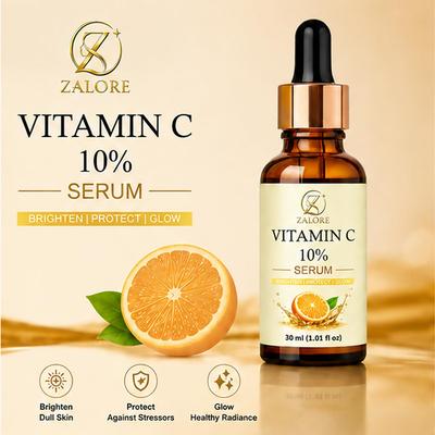 ZALORE Vitamin C 10% Face Serum for Bright & Glowing Skin | Lightweight Hydrating Serum for Even Skin Tone & Daily Radiance Care | Fast Absorbing