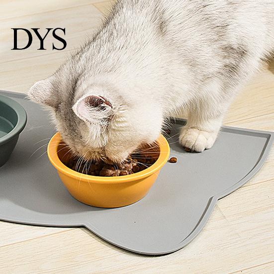 Pet Mat Feeding Strong Flexibility Anti-slip Waterproof Cat Head Placemat Shape Dog Silicone Food for Daily Use