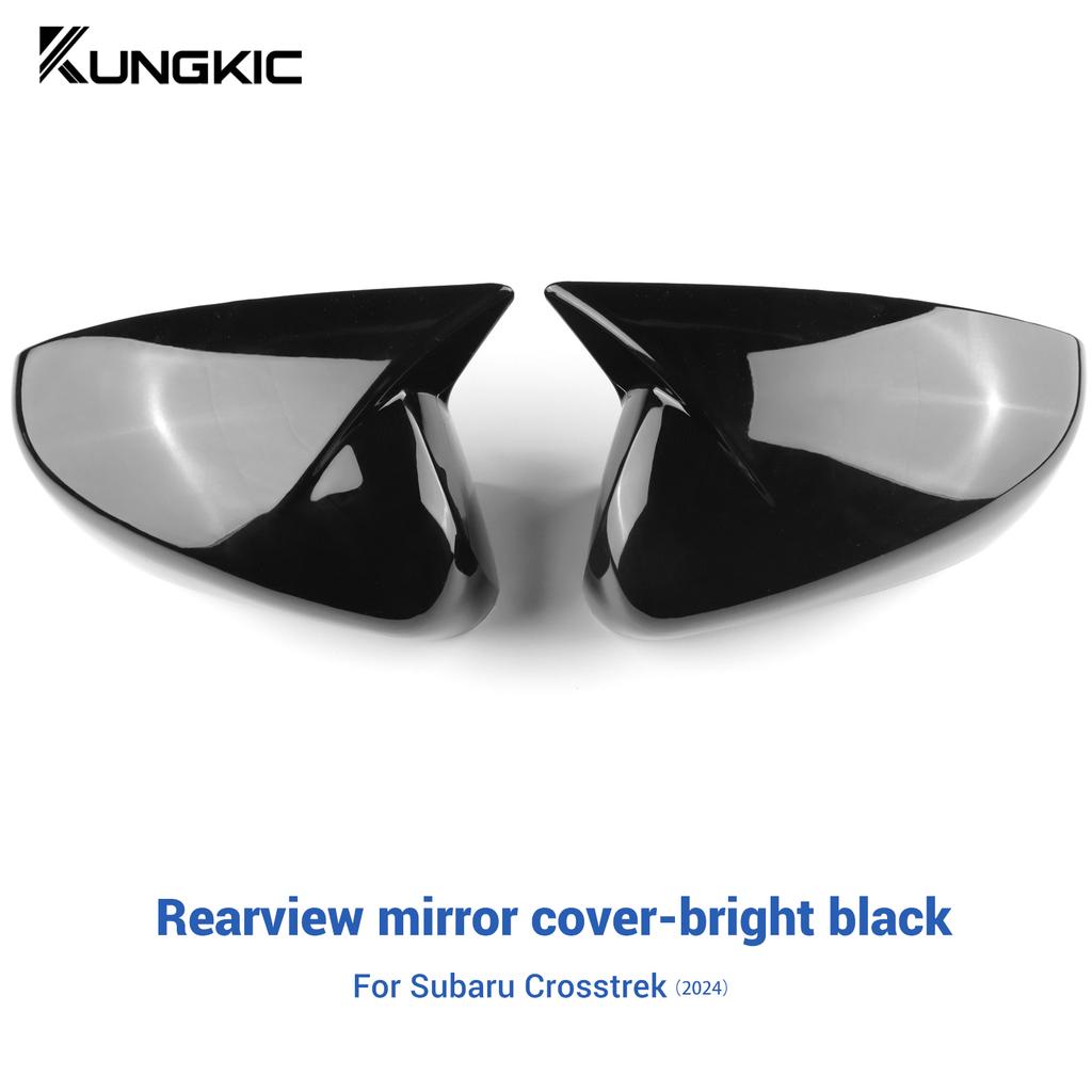 Rearview Mirror Cover For Subaru Crosstrek Impreza 2025 Carbon Fiber ABS Style Glossy Black Rear View Mirror Sticker Cap