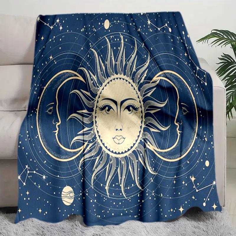Sun Moon Soft Comfortable Blanket All Seasons Suitable Sofa Office Nap Travel Birthday Gift Christmas Present