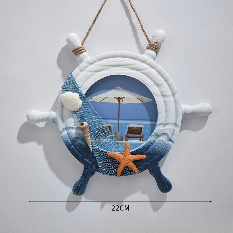 Holz Seestern Fisch Steuermann Fotorahmen im mediterranen Stil Desktop Dekoration Bar Kindergarten Fotowand Dekoration