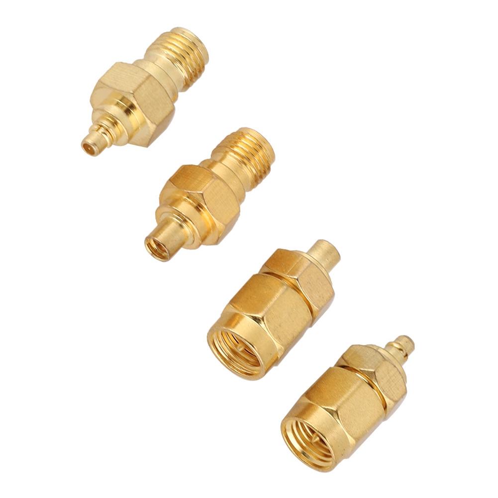 4pcs Nickel plated Brass MMCX to SMA Adapter 50ohm Impedance for Antenna Radio