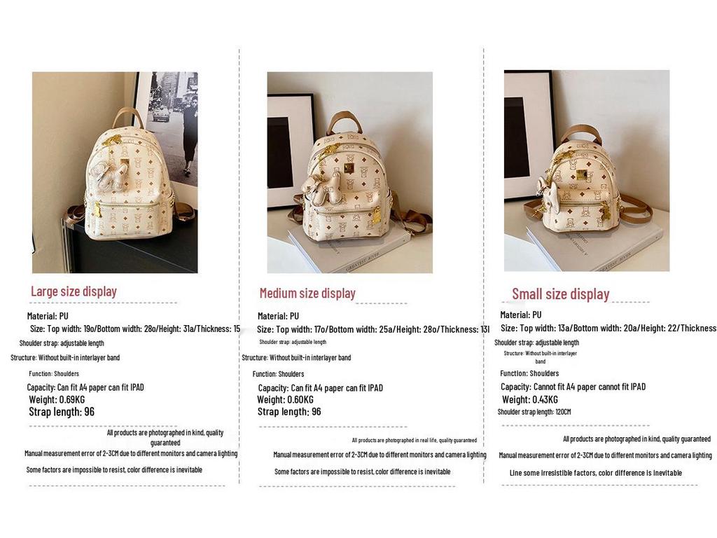 Trendy Cute Bear Backpack for Women - Large Capacity School & Commuting Bag