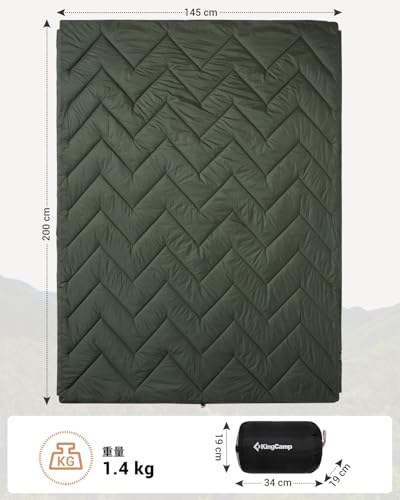 KingCamp Camping Fleece Multi-Blanket, Convertible to Sleeping Bag, 200 x 145cm, Large Size, Connectable, Warm, Lightweight, Compact, for Car Camping,