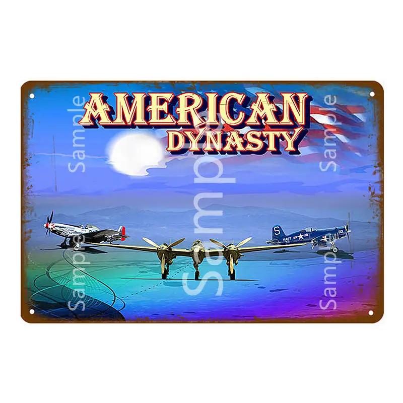 Retro Airplane Metal Signs Fighter Jet Plane Vintage Aircraft Plate Metal Plaque Painting Living Room Home Wall Decoration YL094