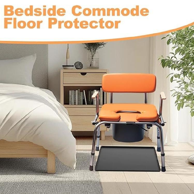 Badezimmer-Sicherheitsmatte für Toilettenstuhl Rutschfester Silikon-Bodenschutz Wasserdichtes Design Ideal für ältere Menschen