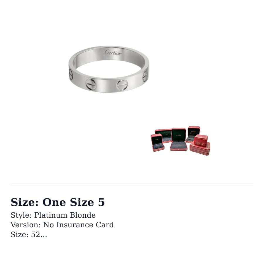 CARTIER LOVE 18K White Gold Rings