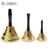 Christmas Gold Metal Jingle Bell with Wooden Handle - Holiday Ornaments & Decorations