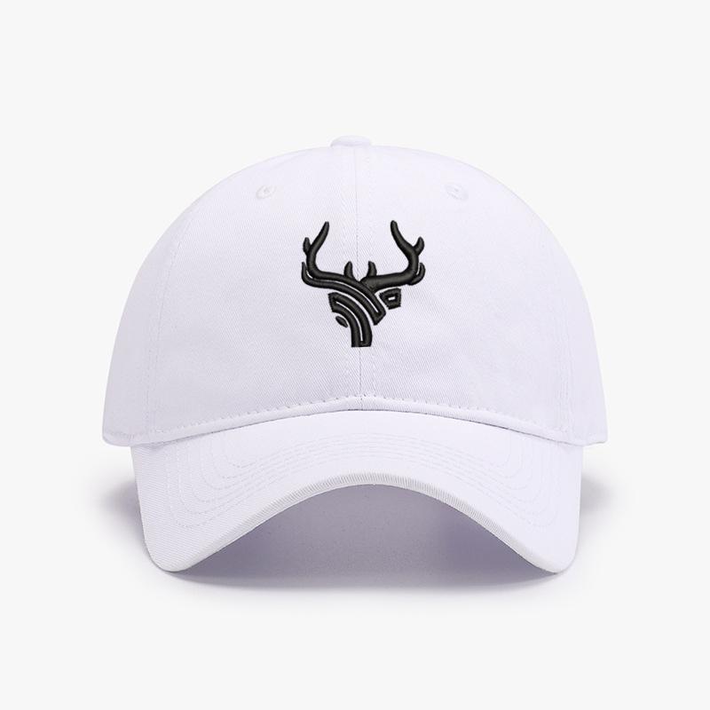 Embroidery Antlers Symbol Unisex Baseball Cap Soft Cotton sun hats Women Adjustable Snapback sunbonnet Adult cap Headwear