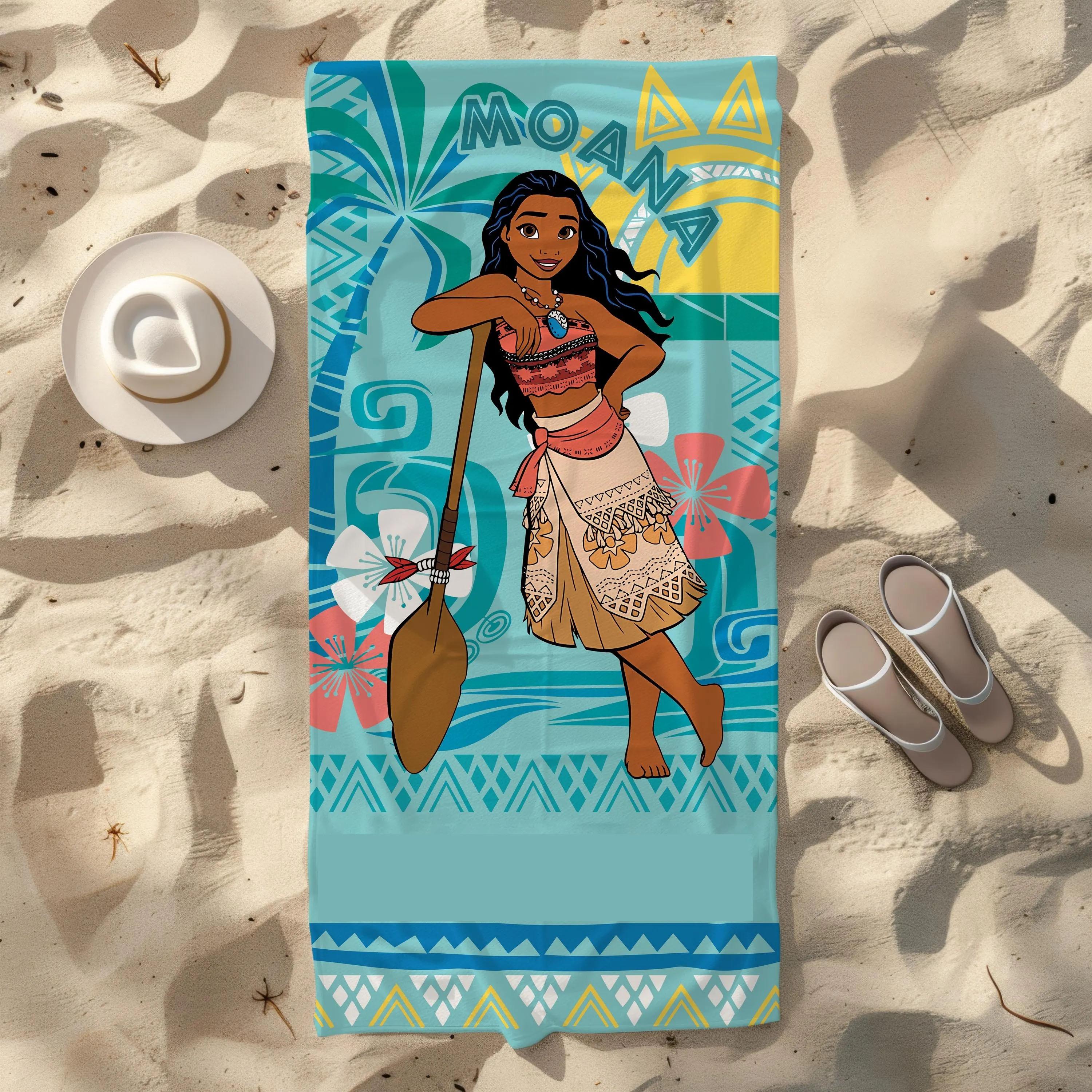 

Moana and Maui Printed Towels Tropical Hawaiian Style Movie Character Beach Towels Quick-drying and Highly Absorbent W40*H60(CM)