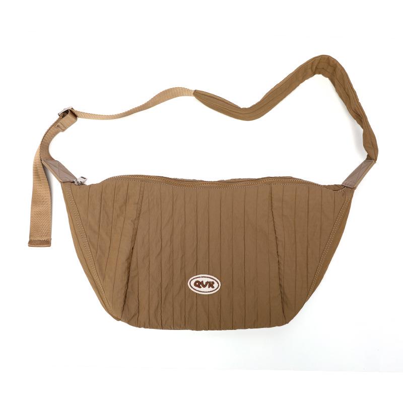 Korean Wrinkled Canvas Dumpling Bag - Versatile Large-Capacity Shoulder & Messenger Bag for Women