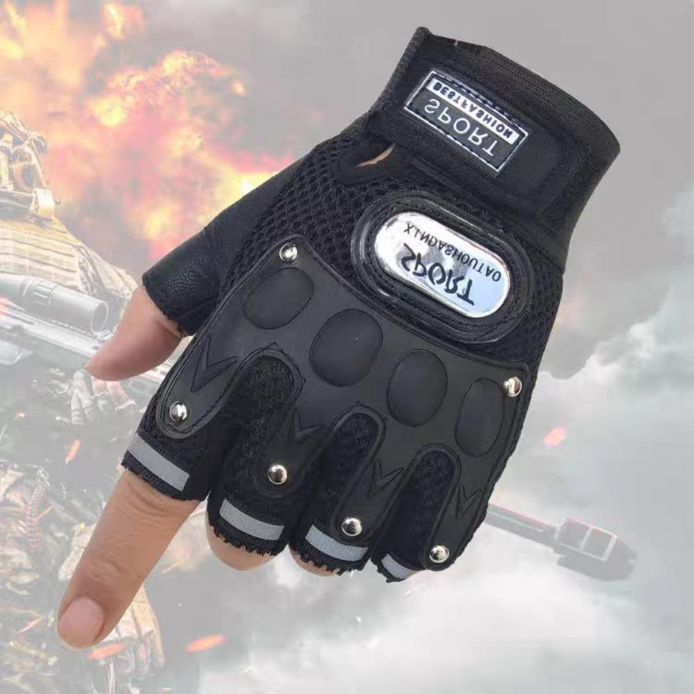 Motorcycle riding half finger protective gloves sports outdoor locomotive non-slip gloves fitness gloves men