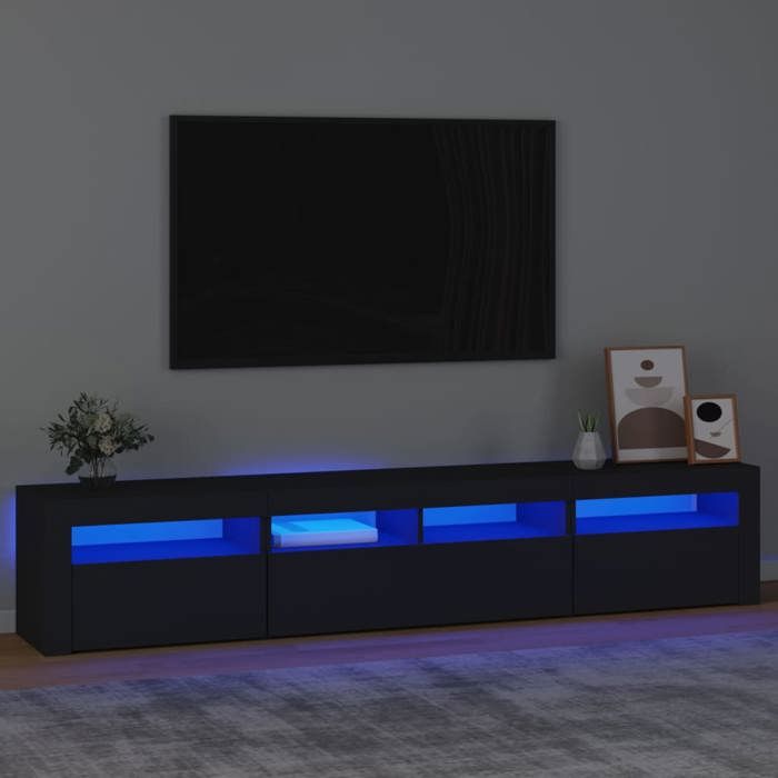 VidaXL Meuble TV avec Lumières LED Centre de Divertissement Rangement Meuble Média Meuble de Salon Salle de Séjour Maison 3152731