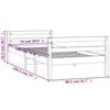 Solid Wood Bed Black 75 x 190 cm Pine