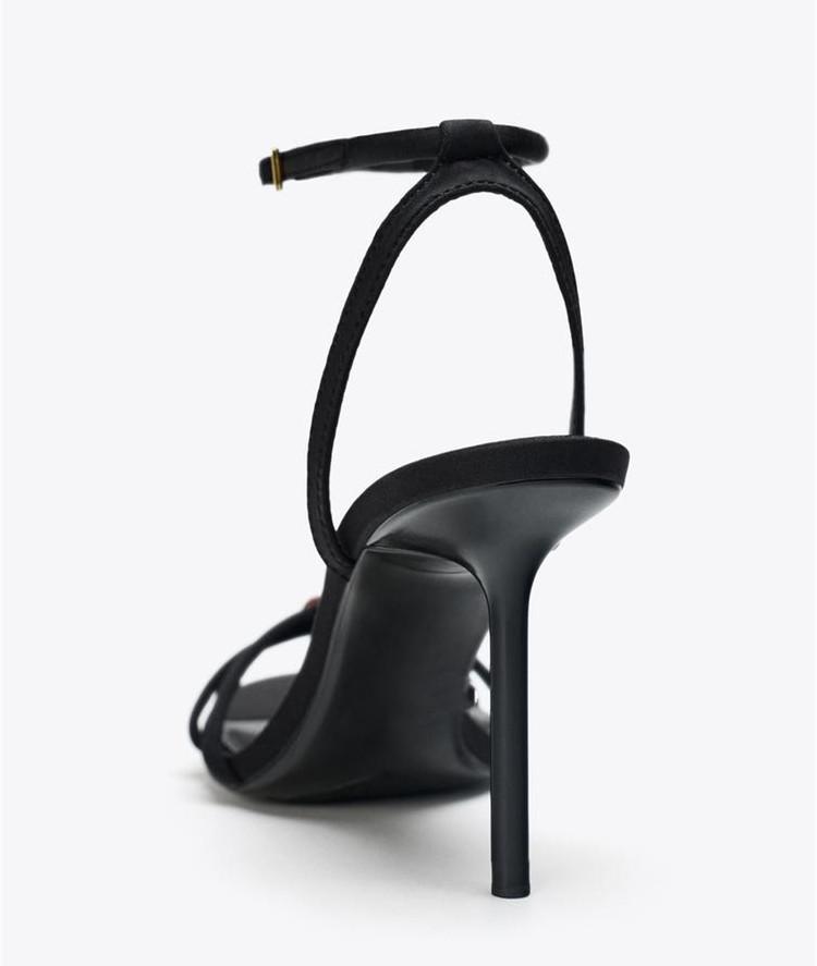 Fashion Elegant Cross Straps 10cm Thin High Heels Women Sexy Open Toe Heeled Sandals Luxury String Bead Decoration Party Dress Shoes