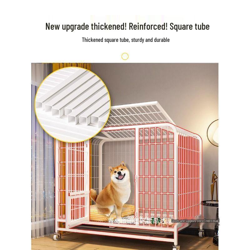 Medium/Large Indoor Dog Cage with Integrated Toilet for Shiba Inu & Corgi