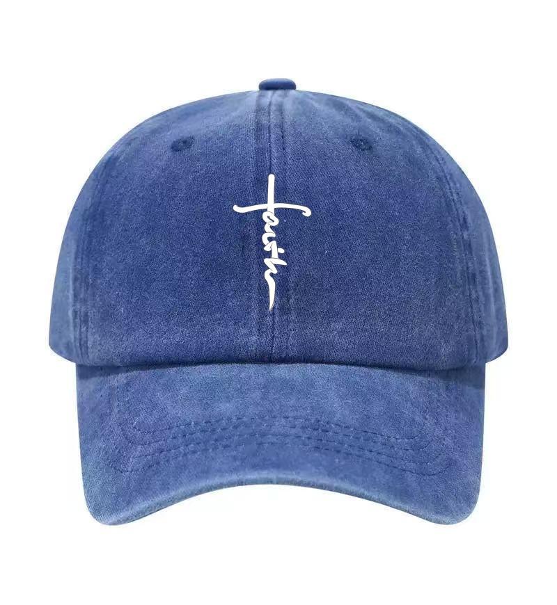Bawełniana Czapka Baseballowa z Nadrukiem Krzyża, Regulowana, Klasyczna Snapback, Czapka Taty, Oddychająca, na Golfa, Wędkowanie, Outdoor, Ochrona Przeciwsłoneczna