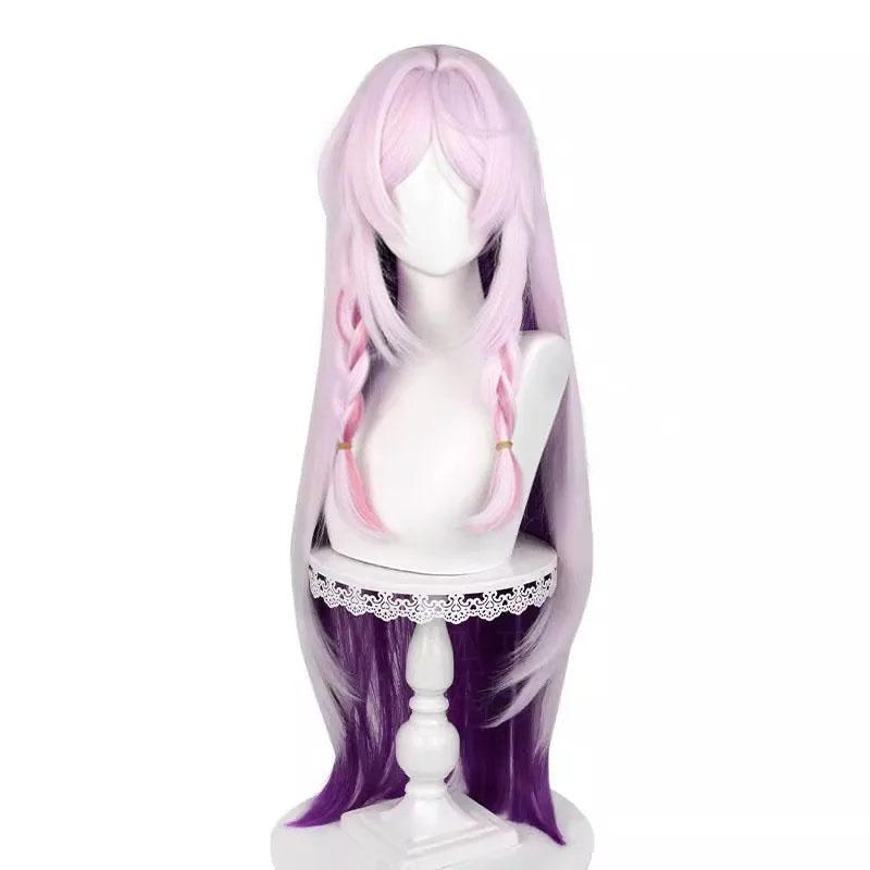 Citlali Cosplay Wig Game Pink Purple Gradient Long Straight Heat Resistant Synthetic Hair Halloween Party Wigs + Wig Cap