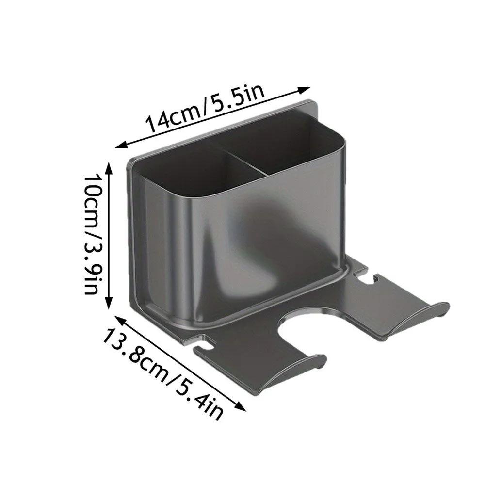 Wall Mounted Hair Dryer Holder Storage Rack Organizer Toothpaste Toothbrush Shelf No Drilling Bathroom Accessory Space Saving Design