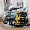Coperta morbida in flanella 3D con motivo Camion per Letti Camera da letto Divano Picnic, Coperta da lancio per Coprire Tempo libero all'aperto Riposo Regalo