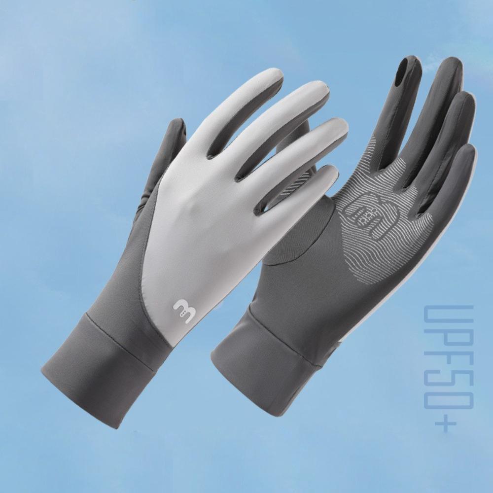 Touch Screen Sunscreen Gloves Anti-UV Driving Mittens New Ice Silk Gloves  Women Men