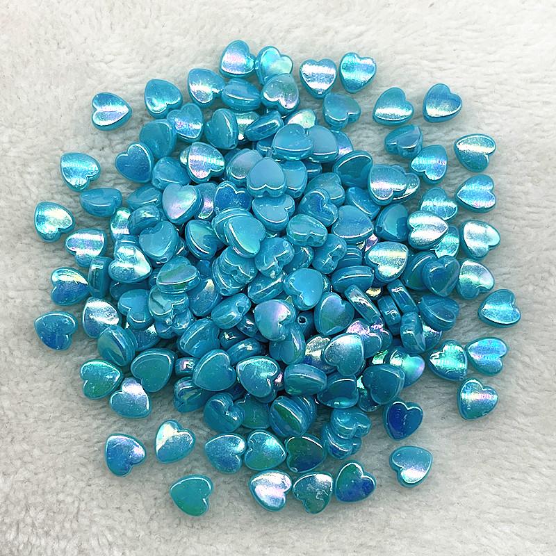 50pcs 8mm AB Colour Heart Shape Acrylic Beads Loose Spacer Beads for Jewelry Makeing DIY Bracelet Necklace Accessories
