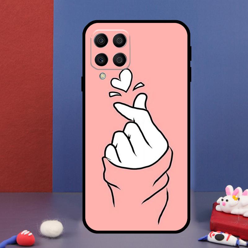 Kpop Finger Heart For Samsung Galaxy M15 M55 M33 M13 M23 M53 M31 M51 M14 M34 M54 M20 M30s M52 M32 Phone Case