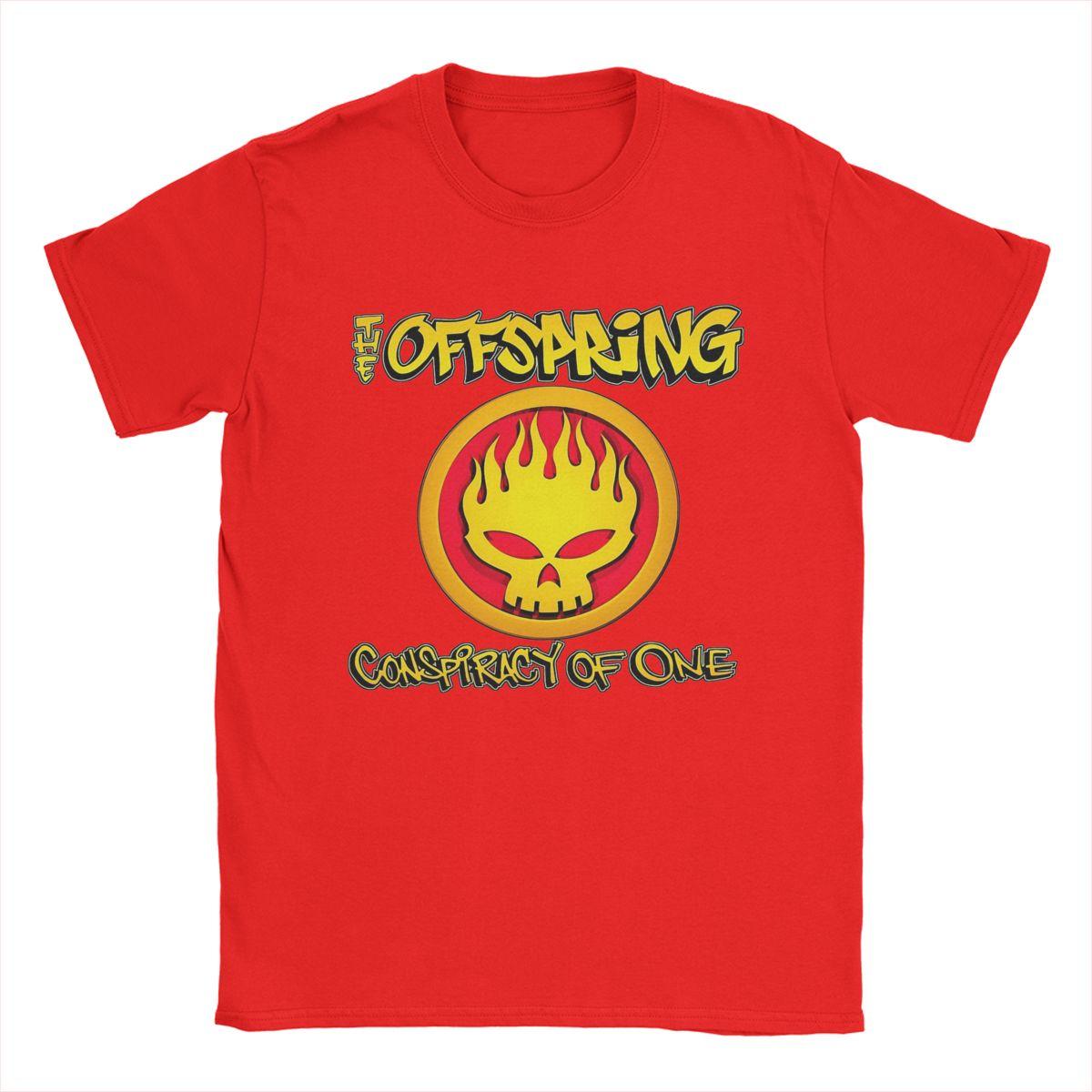 

Чоловічі футболки The Offspring Новинка Футболка з чистої бавовни Футболки з коротким рукавом Футболки з круглим вирізом Одяг з принтом XXXL червоний