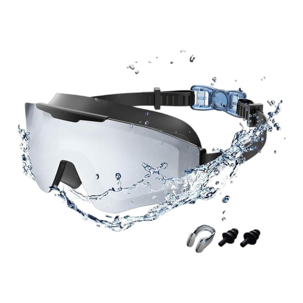 Okulary Pływackie z Dużym Polem Widzenia, Wysokiej Rozdzielczości, Przeciwmgielne i Wodoodporne, Okulary Pływackie dla Dorosłych z Dużą Oprawką