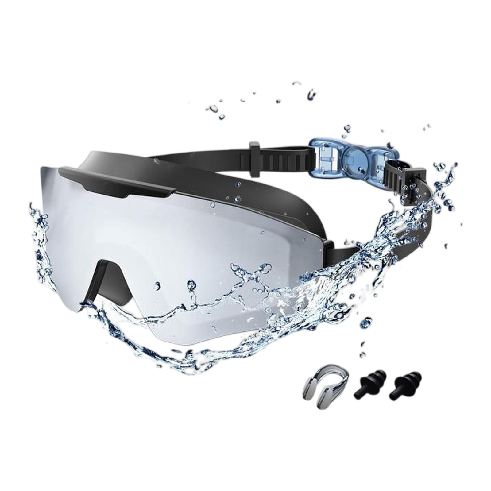 

Очки для плавания с широким полем зрения, высокой четкости, с защитой от запотевания и водонепроницаемые, взрослые очки для плавания с большой оправой One Size