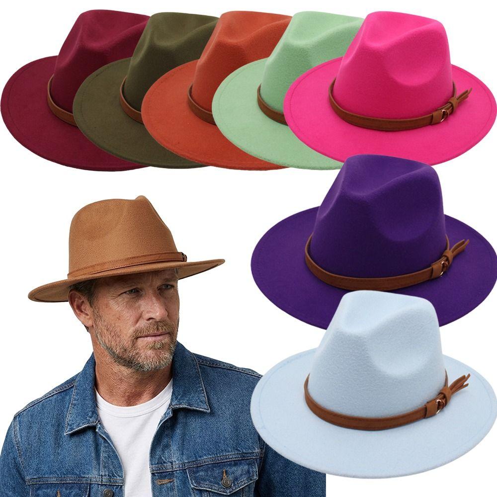 Artificial Suede Western Cowboy Hat Tibetan Style Jazz Fedora Hats Outdoor Riding