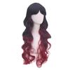Long Curly Hair Gradual Change Wig Hairstyle Wig Multi-Color Color, Hair Women Medium And Long Headgear