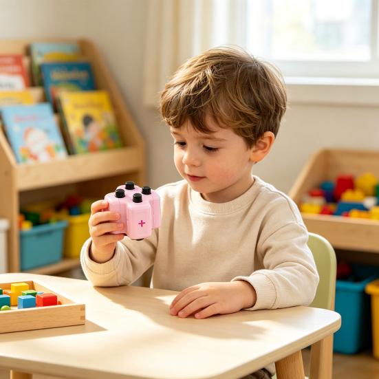 Elementary Math Learning Supplies 4-in-1 Practice Roller Stamp, Addition Subtraction Multiplication Division Skills Training for First to Third Grade