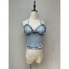 2025 Summer New Arrival Sexy Street Summer Standard Halter Lace-up Denim Camisole Top
