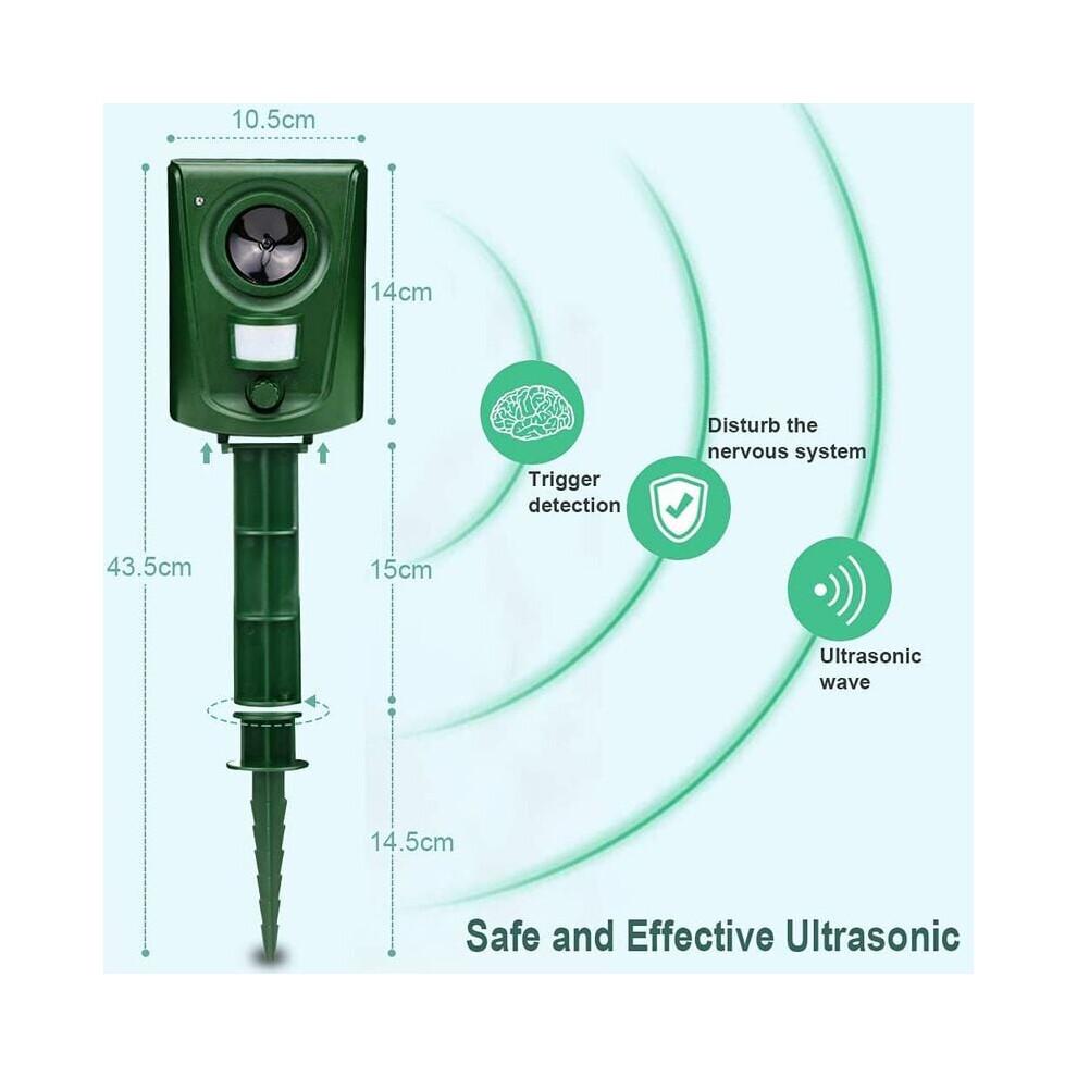 Raccoon Cat Dog Skunk Rats Deer Repellent, Solar Animal Repellent, Ultrasonic Outdoor Repeller, Solar Powered Deterrent, Motion Activated Flashing Led