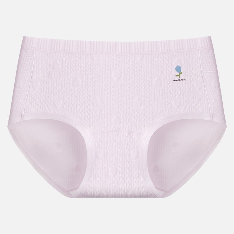 Nouveau slip en coton pur à entrejambe long 10A antibactérien pour femmes, motif floral doux, pour le printemps et l'automne