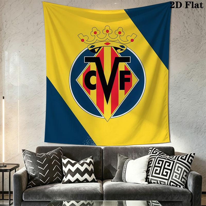 Villarreal CF logo Wall Hanging Printed Fabric Blanket Decorative Tapestries for Bedroom Living Room Home Decor