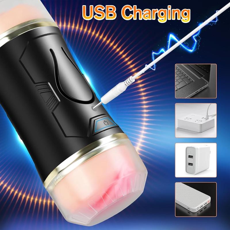 Automatic Male Masturbator - Adult Toy Masturbation Cup with 10 Penile Stimulation Vibration Modes Male Sex Toy Electric Pocket Pussy Male vibrator