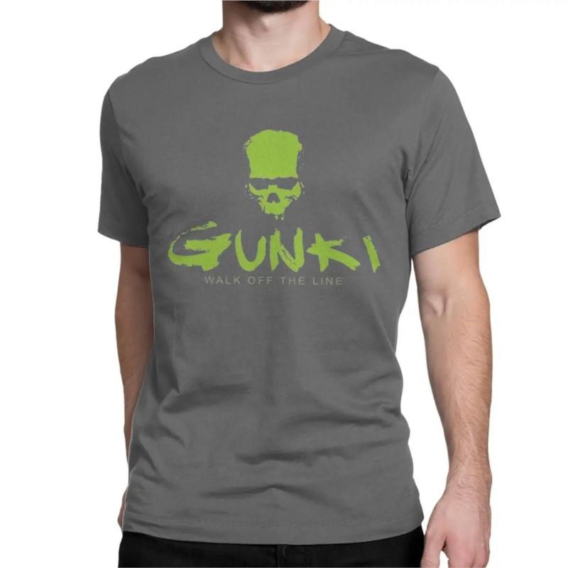 Gunki Cool Reines Baumwoll-T-Shirts Rundhals Kurzarm T-Shirts Angler-Logo T-Shirts für Herren Damen Sommerkleidung