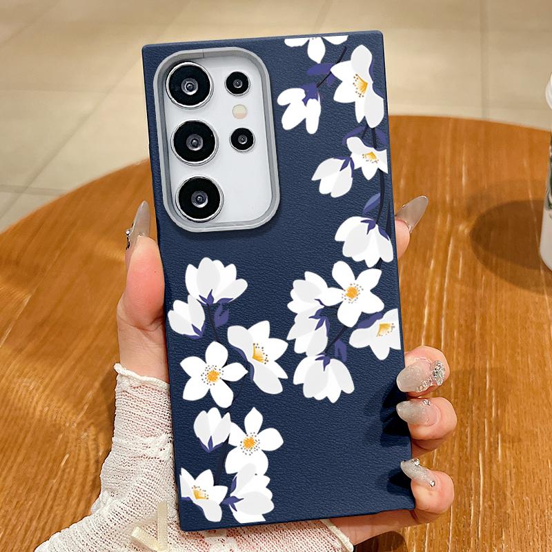 S25 Ultra Case Magnolia White Flower Cover For Samsung Galaxy S25 Ultra Capa S24 Ultra S22 Ultra S23 Plus S21 FE S20 5G Capa