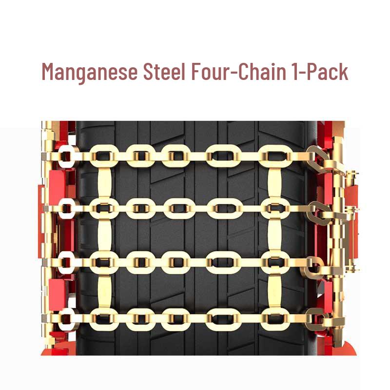 Universal Thickened Waffle Pattern Anti-Skid Tire Chains for Snow Emergencies