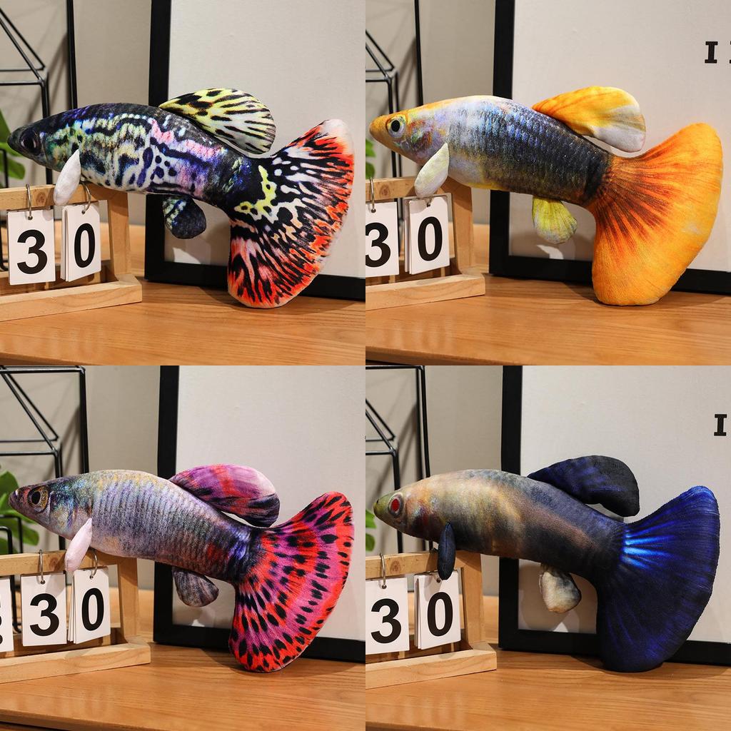 Plush Peacock Fish Toy With Short Plush Material For Home Decor And Kid Play