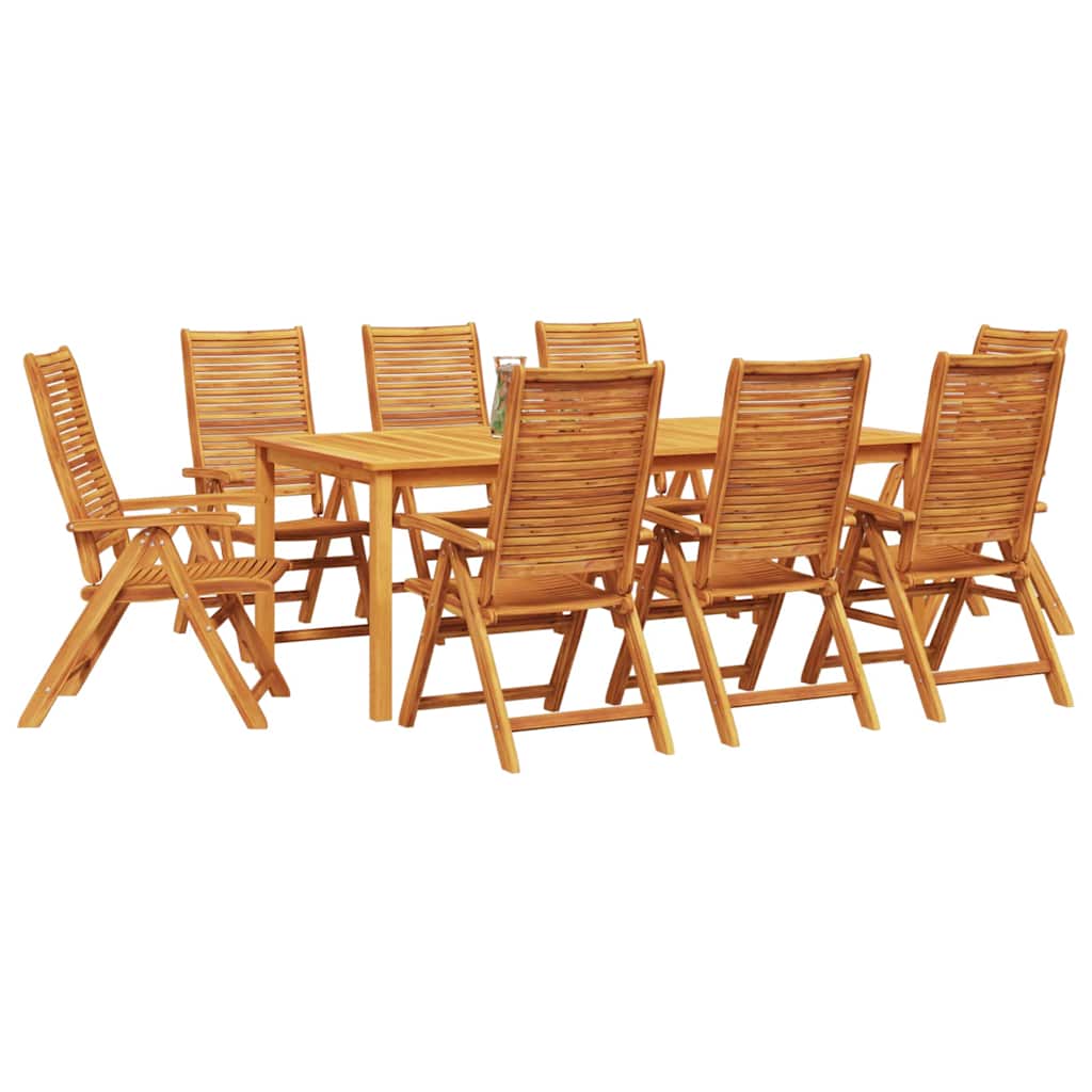 Garden Dining Set 9 pcs Brown Solid Acacia Wood