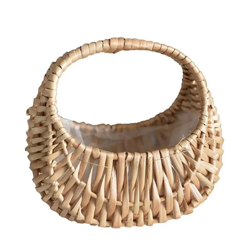 

Wedding Flower Basket Willow Rattan Flower Girl Baskets Yellow Woven Basket Flower Arrangement Basket Picnic Container Storage