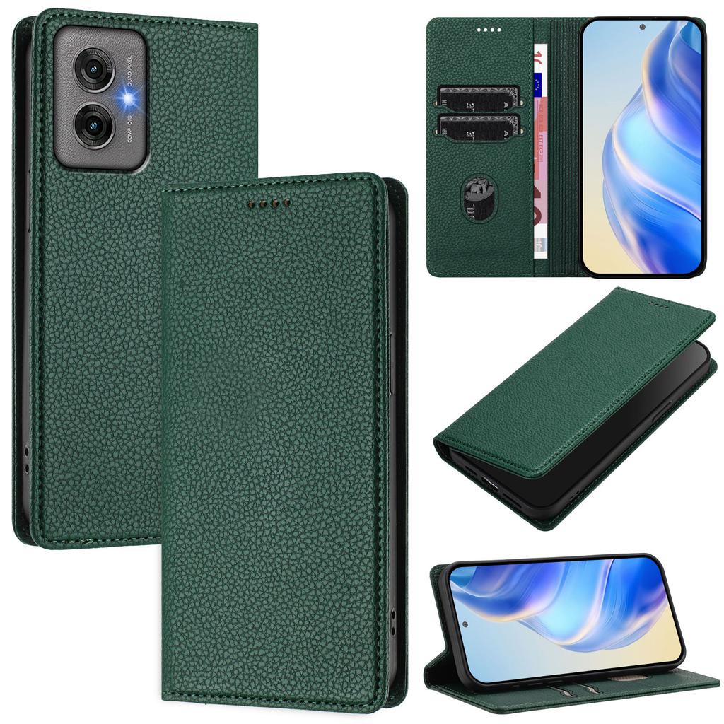 For Motorola Moto G55 5G Wallet Case RFID Blocking Litchi Texture Leather Mobile Cover