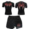 Wrestling T Shirt Set Mesh Shorts Printed Sports Suit Men Women Gym Workout