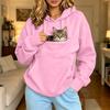 Women's Color Hooded Sweatshirt Loose Fit Long Sleeve Pullover for Couples