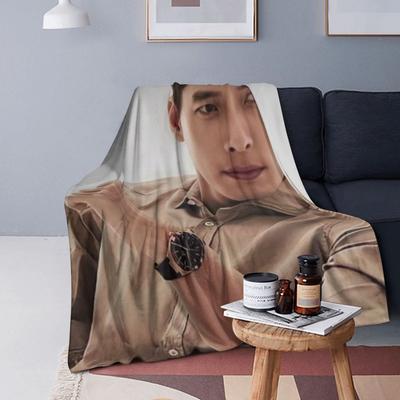 Hyun Bin Kpop Decke Weiche Warme Flanell Überwurfdecke Tagesdecke für Bett Wohnzimmer Picknick Reise Zuhause Sofa